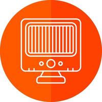 Heater Line Red Circle Icon vector