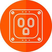 Socket Line Red Circle Icon vector