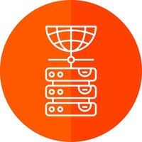 base de datos línea rojo circulo icono vector