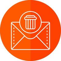 Dustbin Line Red Circle Icon vector