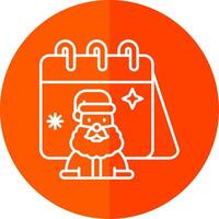 Calender Line Red Circle Icon vector
