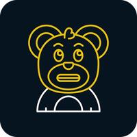 Shocked Line Yellow White Icon vector