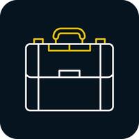 Briefcase Line Yellow White Icon vector