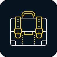 Suitcase Line Yellow White Icon vector