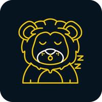 Sleep Line Yellow White Icon vector