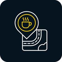 Coffee Line Yellow White Icon vector