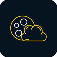 Night Line Yellow White Icon vector