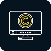 Copyright Line Yellow White Icon vector