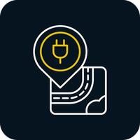 Charger Line Yellow White Icon vector