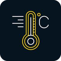 Temperature Line Yellow White Icon vector