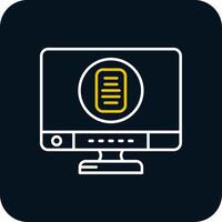 Document Line Yellow White Icon vector