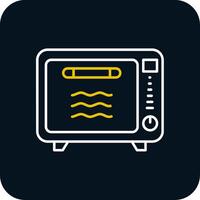 Oven Line Yellow White Icon vector