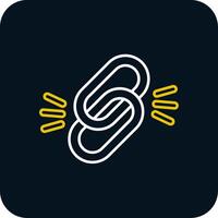 Link Line Yellow White Icon vector