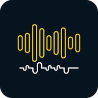 Audio Line Yellow White Icon vector