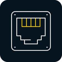 Ethernet Line Yellow White Icon vector