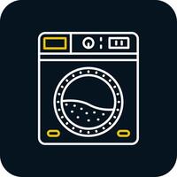 Laundry Line Yellow White Icon vector