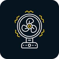 Fan Line Yellow White Icon vector