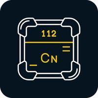 copernicium línea amarillo blanco icono vector