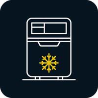 refrigerador línea amarillo blanco icono vector