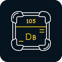 Dubnium Line Yellow White Icon vector