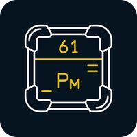 Promethium Line Yellow White Icon vector