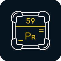 Praseodymium Line Yellow White Icon vector