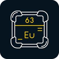 Europium Line Yellow White Icon vector