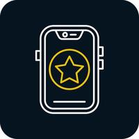 Star Line Yellow White Icon vector