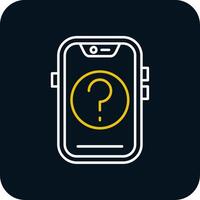 Question Line Yellow White Icon vector