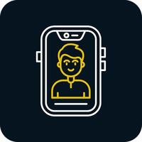 User Line Yellow White Icon vector