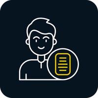 Document Line Yellow White Icon vector