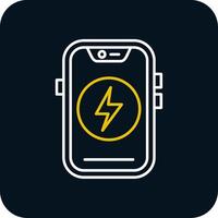 Energy Line Yellow White Icon vector