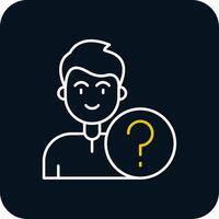 Question Line Yellow White Icon vector