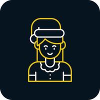 Girl Line Yellow White Icon vector