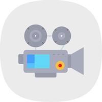 Video camera Flat Curve Icon vector