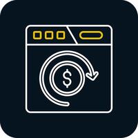 Return of investment Line Yellow White Icon vector