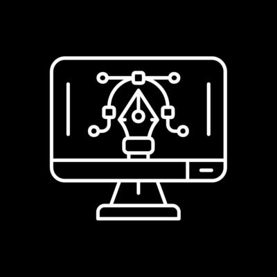 Graphic editor Line Inverted Icon
