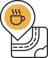 Coffee Skined Filled Icon vector