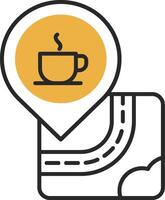Cafe Skined Filled Icon vector