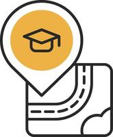 University Skined Filled Icon vector