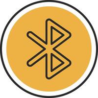 Bluetooth Skined Filled Icon vector