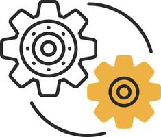 Setting Skined Filled Icon vector