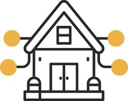 House Skined Filled Icon vector