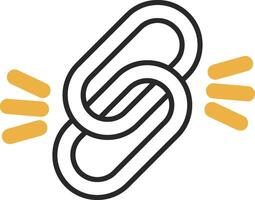 Link Skined Filled Icon vector