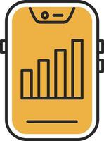 Signal Skined Filled Icon vector