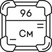 Curium Skined Filled Icon vector