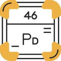 Palladium Skined Filled Icon vector