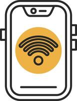 Wifi Skined Filled Icon vector