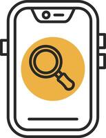 Search Skined Filled Icon vector