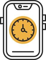 Time Skined Filled Icon vector